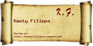 Kmety Filippa névjegykártya